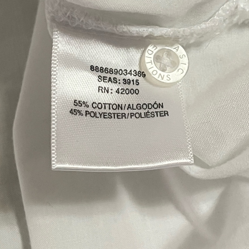 Basic Editions Xl White Button-Down Cottonblend S… - image 3